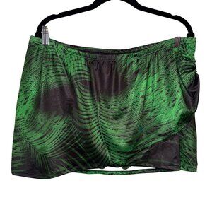 Swim Skirt With Green Palm Print & Built-In Briefs  Size 14  New With Tags